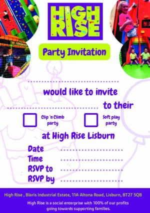 High Rise Lisburn party invitation