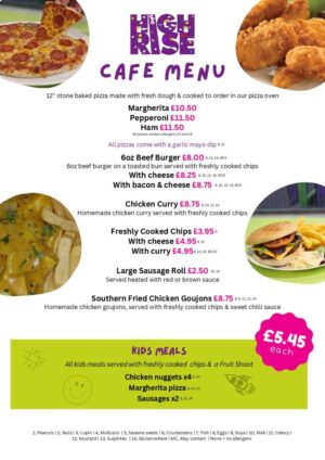 High Rise Cafe Menu July 2025
